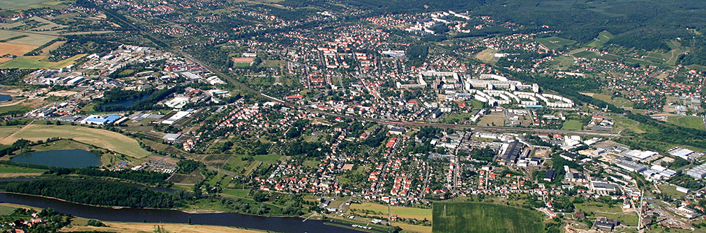 Luftbildaufnahme von Coswig Juni 2005 (Foto: ILV Wagner)