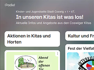 Padlet - Aktuelle Infos und Angebote aus den Coswiger Kitas