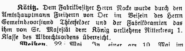 Coswiger Tageblatt 24. Mai 1912