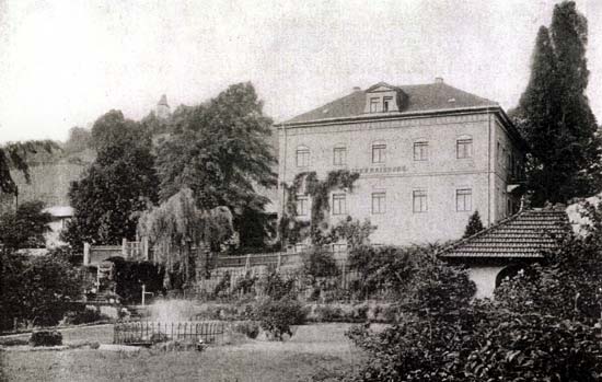 Nackes Wohnhaus und Park (vor 1910)